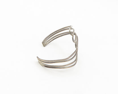 925 Sterling Silver  Vintage Angel Wings Split Bypass Cuff Bracelet  BT7112