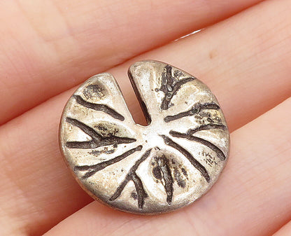 925 Sterling Silver  Vintage Dark Tone Etched Detail Slide Pendant  PT5277