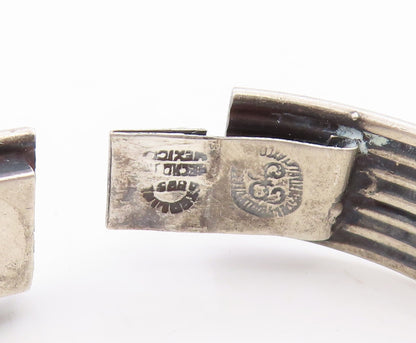 925 Sterling Silver Vintage Bracelet LOS BALLESTEROS MEXICO Quartz Cuff  BT11997