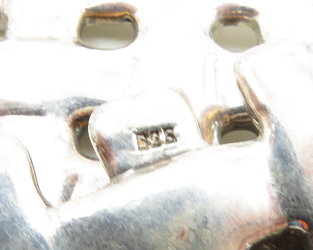 925 Sterling Silver  Vintage Shiny Woven Design Square Dangle Earrings  EG9451