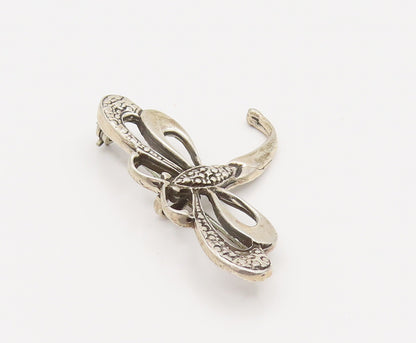 925 Sterling Silver  Vintage Textured Dragonfly Cutout Brooch Pin  BP10146