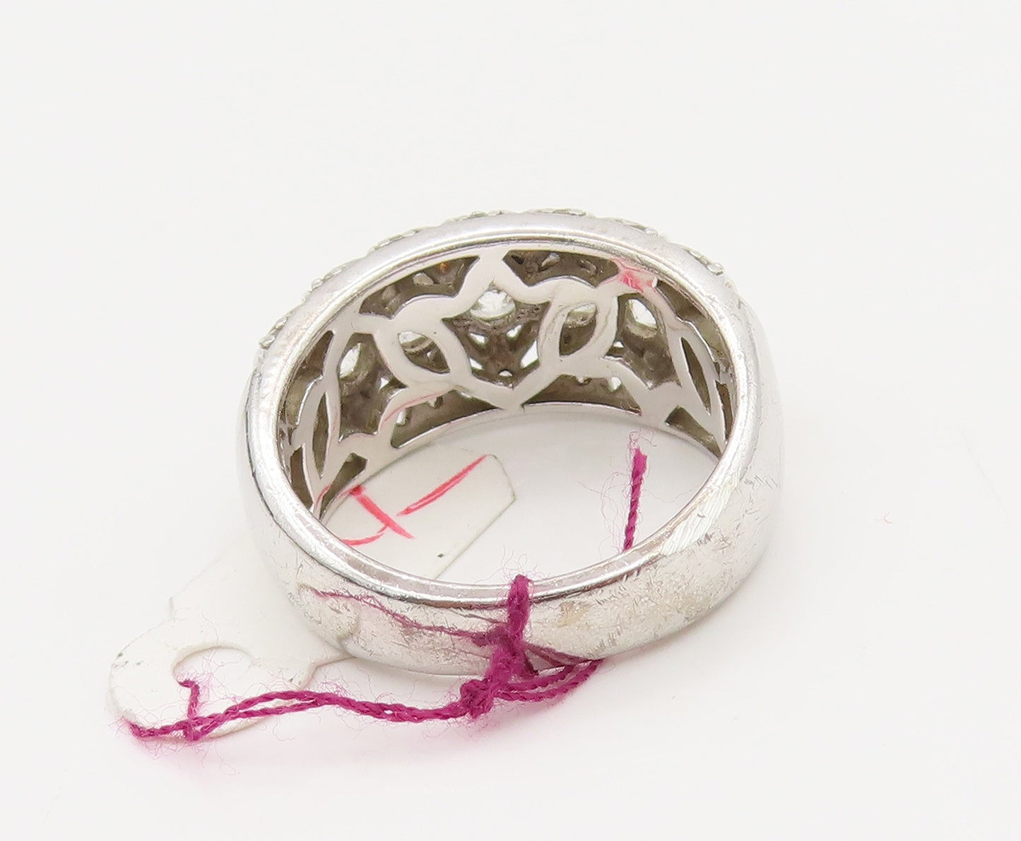 VERRAGIO 925 Silver Vintage Designer Filigree Work Topaz Ring Sz 6.25 RG26917