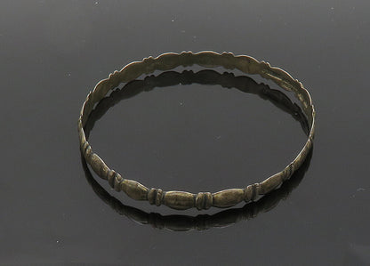 MEXICO 925 Silver  Vintage Dark Tone Fluted Pattern Bangle Bracelet  BT8222