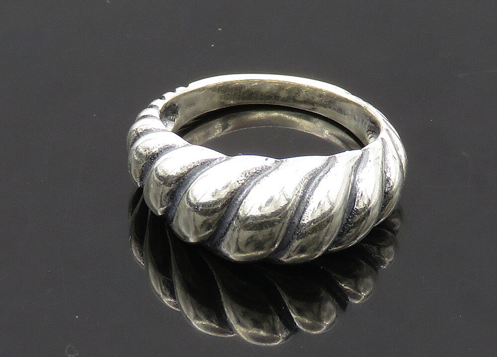 CAROLYN POLLACK 925 Silver  Vintage Shiny Fluted Dome Band Ring Sz 6  RG22229