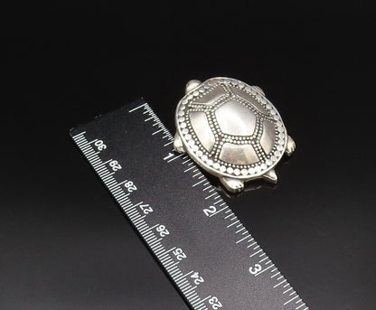 JRI MEXICO 925 Silver  Vintage Dotted Detail Shell Turtle Brooch Pin  BP9992