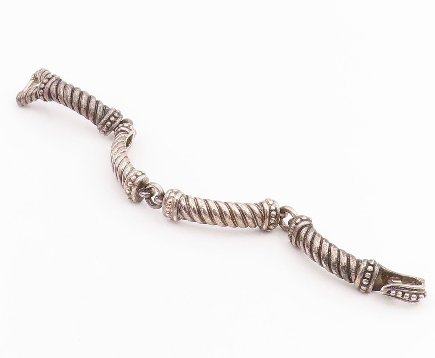 925 Sterling Silver Vintage Bracelet WHITHEY KELLY Twisted Rope Link  BT11489