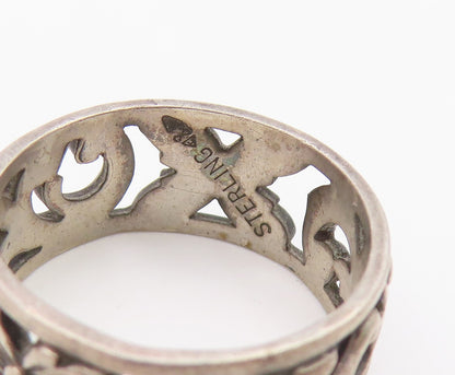 925 Sterling Silver Vintage Ring CLARK COOMBS Scrollwork Band  Sz 7  RG36466