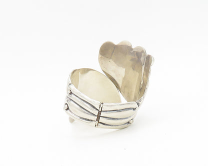 MEXICO 925 Sterling Silver  Vintage Swirl Wings Bypass Cuff Bracelet  BT7454