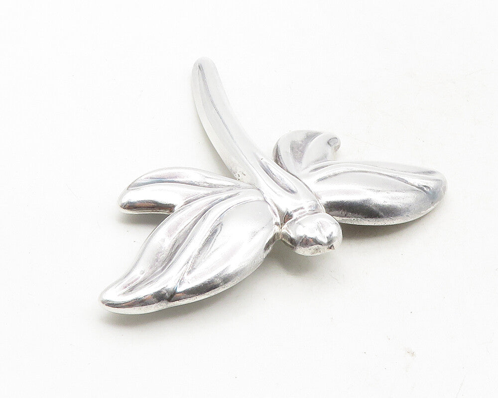 JONDELL 925 Sterling Silver  Vintage Shiny Dragonfly Motif Brooch Pin  BP3631