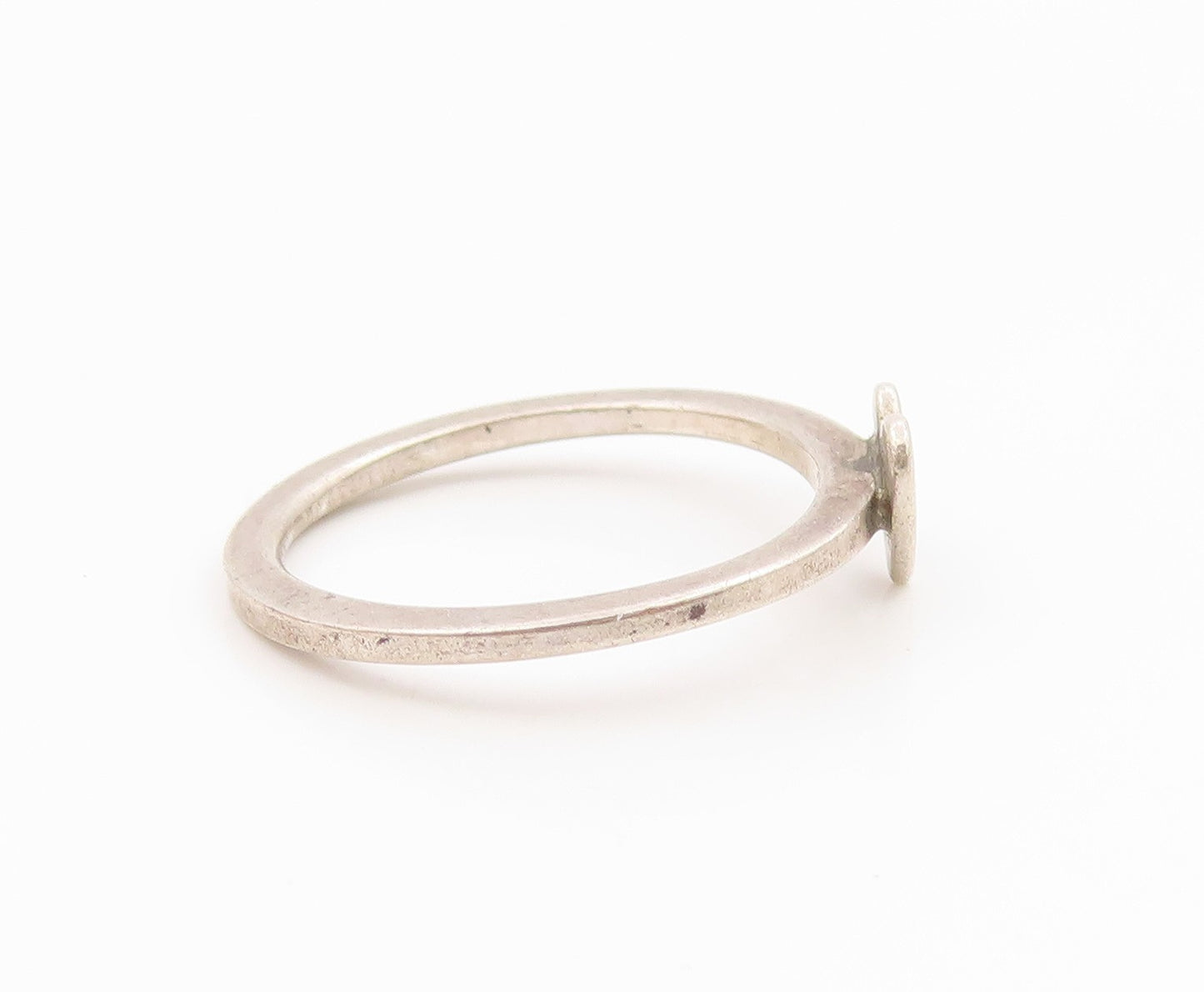 925 Sterling Silver Vintage Ring Minimalist Cute Love Heart Band  Sz 7  RG36091