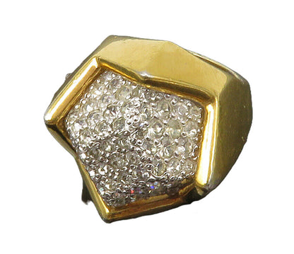 925 Sterling Silver   Vintage Cubic Zirconia Crown Cocktail Ring Sz 6  RG14323