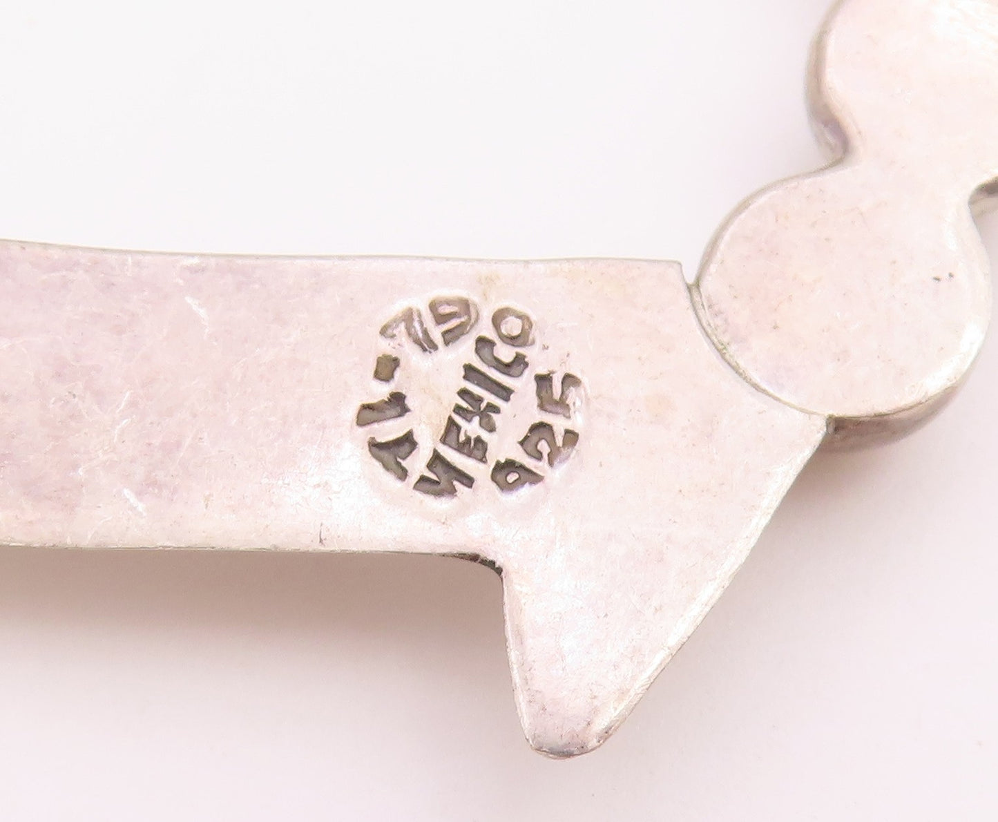 MEXICO 925 Sterling Silver  Vintage Shiny Bubble Love Heart Brooch Pin  BP6742