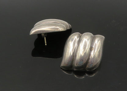 BAYANIHAN 925 Silver & 14K GOLD  Vintage Shiny Fluted Drop Earrings  EG11160