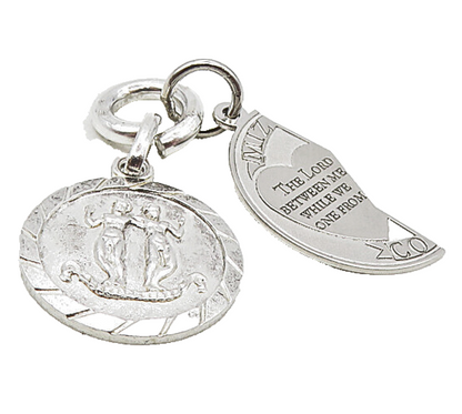 925 Sterling Silver  Vintage Shiny Petite Religious Quote Pendant  PT6710