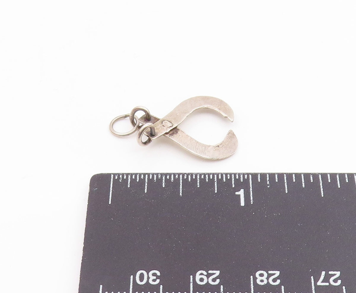 925 Sterling Silver Vintage Smooth Pointed Ends Pendant  PT15976