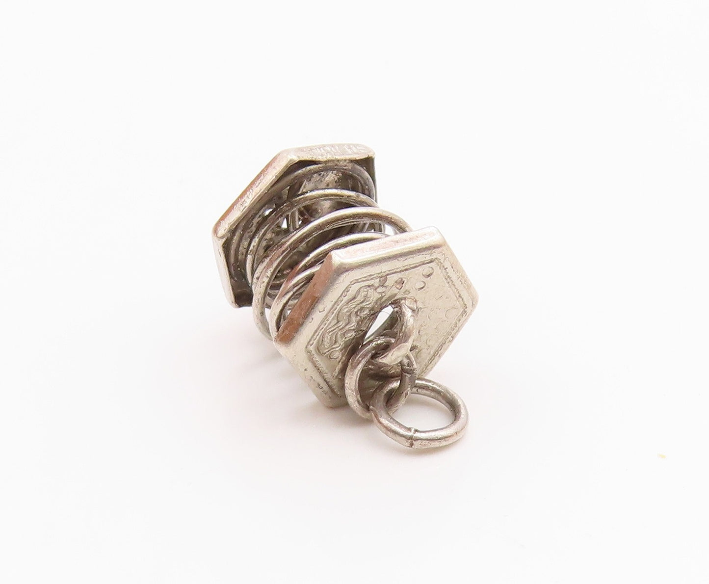 925 Sterling Silver Vintage Petite Wire Twist Design Pendant  PT15996