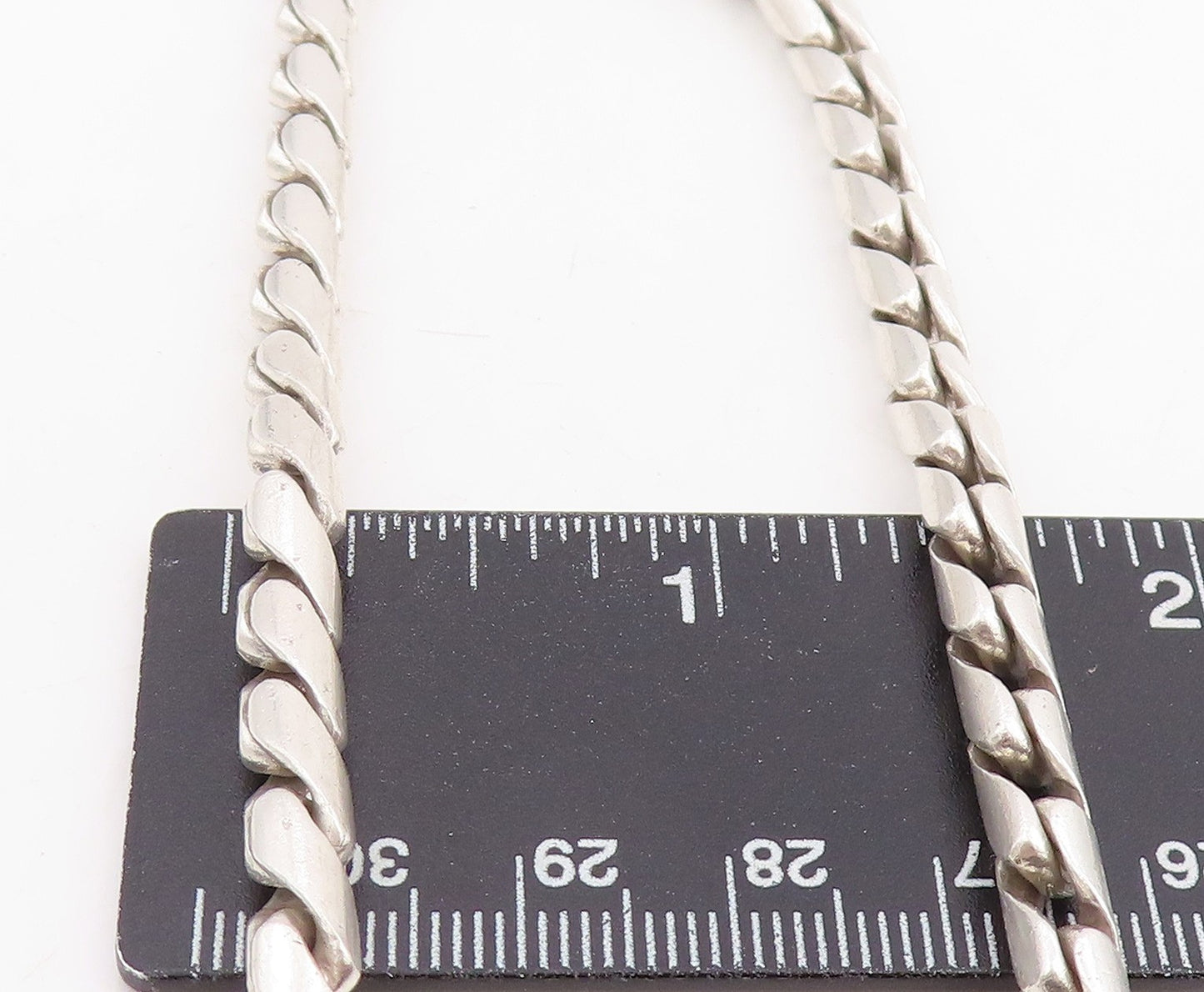 925 Sterling Silver Vintage Necklace Minimalist Solid Curb Link Chain  NE4774