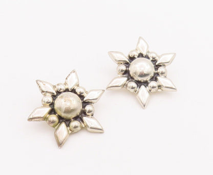 925 Sterling Silver Vintage Earrings BERNICE GOODSPEED Puffed Flower  EG13079