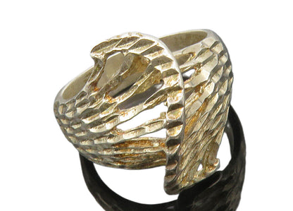 925 Sterling Silver  Vintage Diamond Cut Split Swirl Band Ring Sz 6  RG11693
