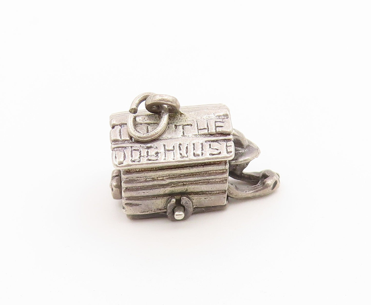 925 Sterling Silver Vintage Pendant Man In The Doghouse Charm MOVES  PT26573