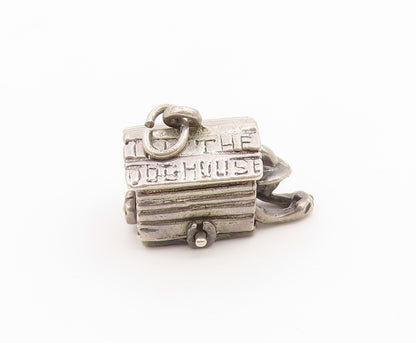 925 Sterling Silver Vintage Pendant Man In The Doghouse Charm MOVES  PT26573