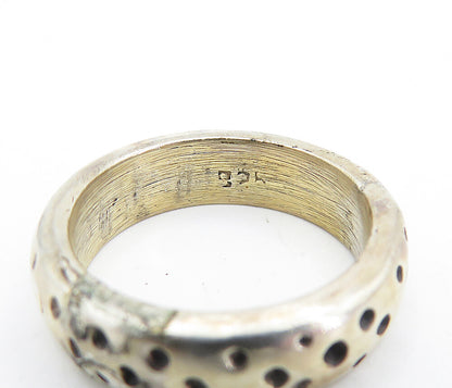 925 Sterling Silver Vintage Dotted Pattern Round Band Ring Sz 6.5 RG6889