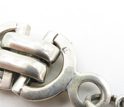 925 Sterling Silver  Vintage Egyptian Pharaoh Shiny Linked Key Chain  TR1427