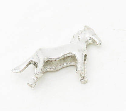 925 Sterling Silver  Vintage Shiny Polished Horse Motif Pendant  PT13457