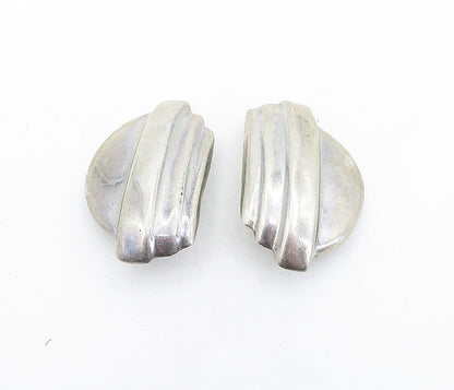 MEXICO 925 Sterling Silver  Vintage Modernist Non Pierce Drop Earrings  EG2701