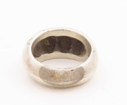 925 Sterling Silver Vintage Ring JENKS Designer Solid Split Dome Sz 7.5  RG28947