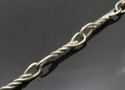 925 Sterling Silver  Vintage Dark Tone Spiral Flower Chain Necklace  NE3311