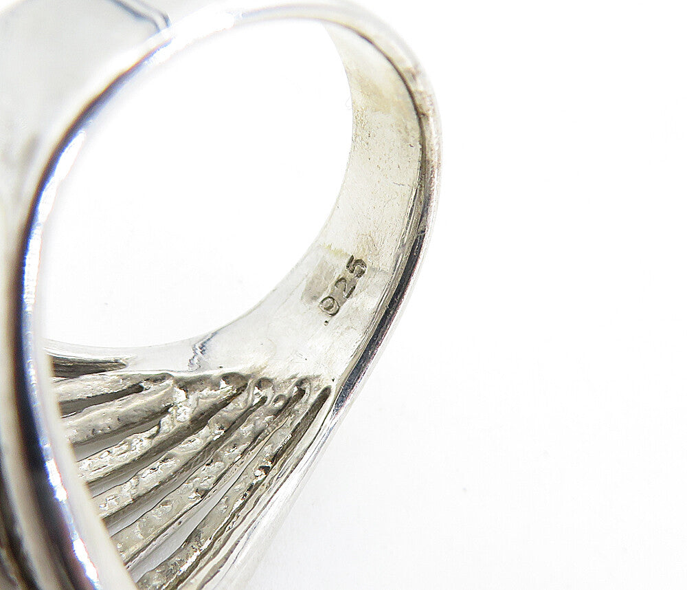925 Sterling Silver  Vintage Shiny Pointed Split Dome Band Ring Sz 7  RG5576