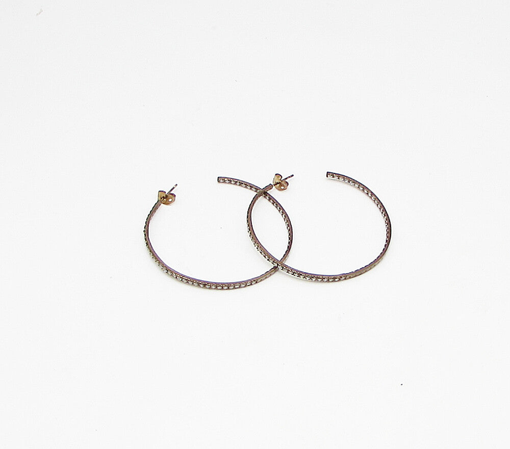 Rose Gold Over 925 Silver  White Cubic Zirconia Stud JHoop Earrings  EG1877