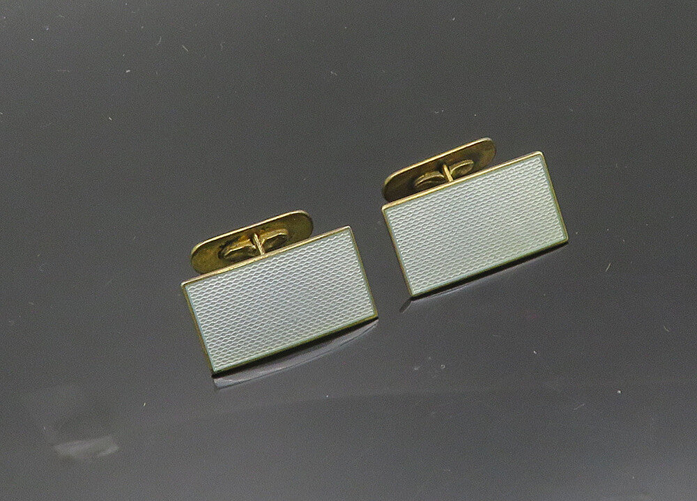 HROAR PRYDZ NORWAY 925 Silver  Vintage Enamel Rectangular Cufflinks  TR2781
