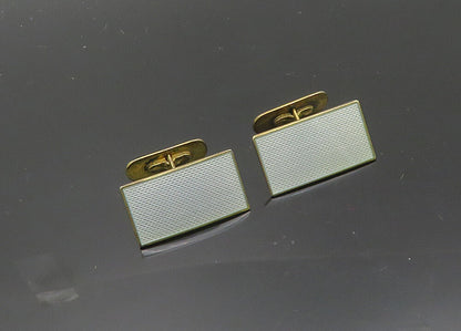 HROAR PRYDZ NORWAY 925 Silver  Vintage Enamel Rectangular Cufflinks  TR2781