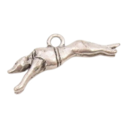 925 Sterling Silver  Vintage Shiny Running Jaguar Animal Pendant  PT20002