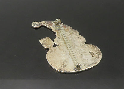 MEXICO 925 Silver  Vintage Happy Snowman Winter Motif Brooch Pin  BP8770