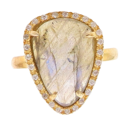 925 Sterling Silver Vintage Ring Gold Plated Alexandrite Halo CZ  Sz 7  RG30906