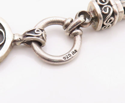 925 Sterling Silver Vintage Bracelet BALI Snail Link Carved Chain  BT10827