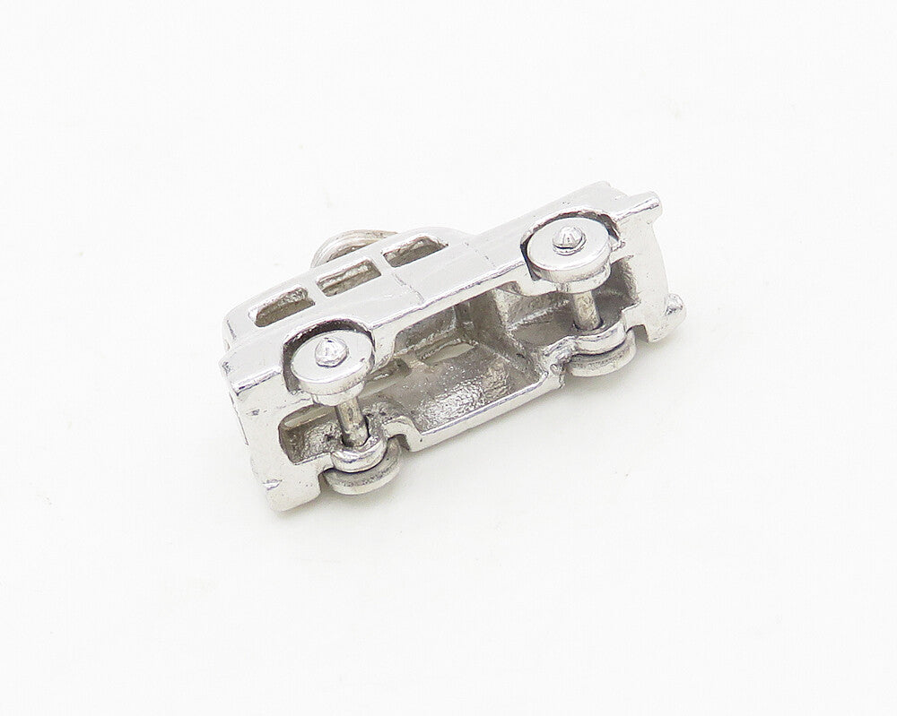 925 Sterling Silver  Vintage Shiny Petite Car Motif Drop Pendant  PT14924