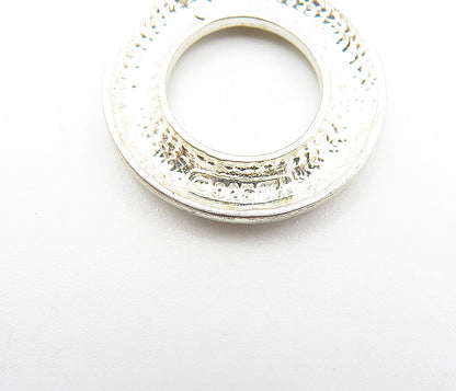 925 Sterling Silver  Vintage Petite Fluted Open Circle Drop Pendant  PT2959