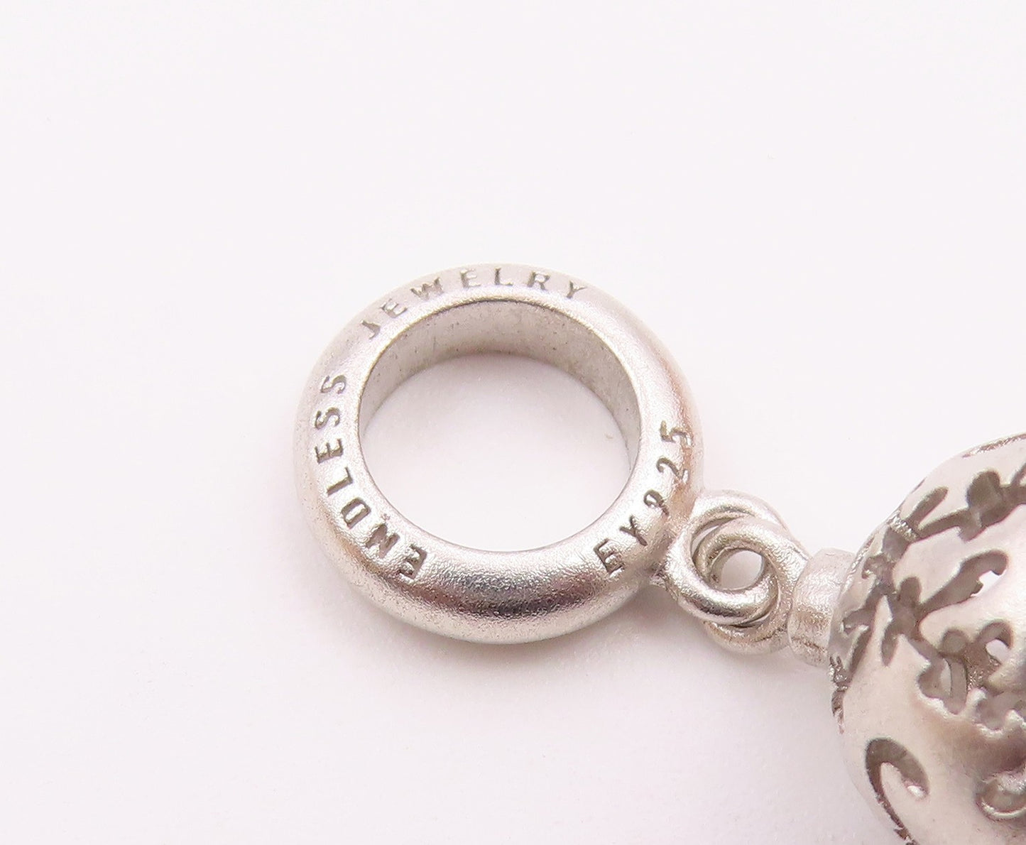 925 Sterling Silver Vintage Swirl Cutout Sphere Ornament Charm Pendant PT20659