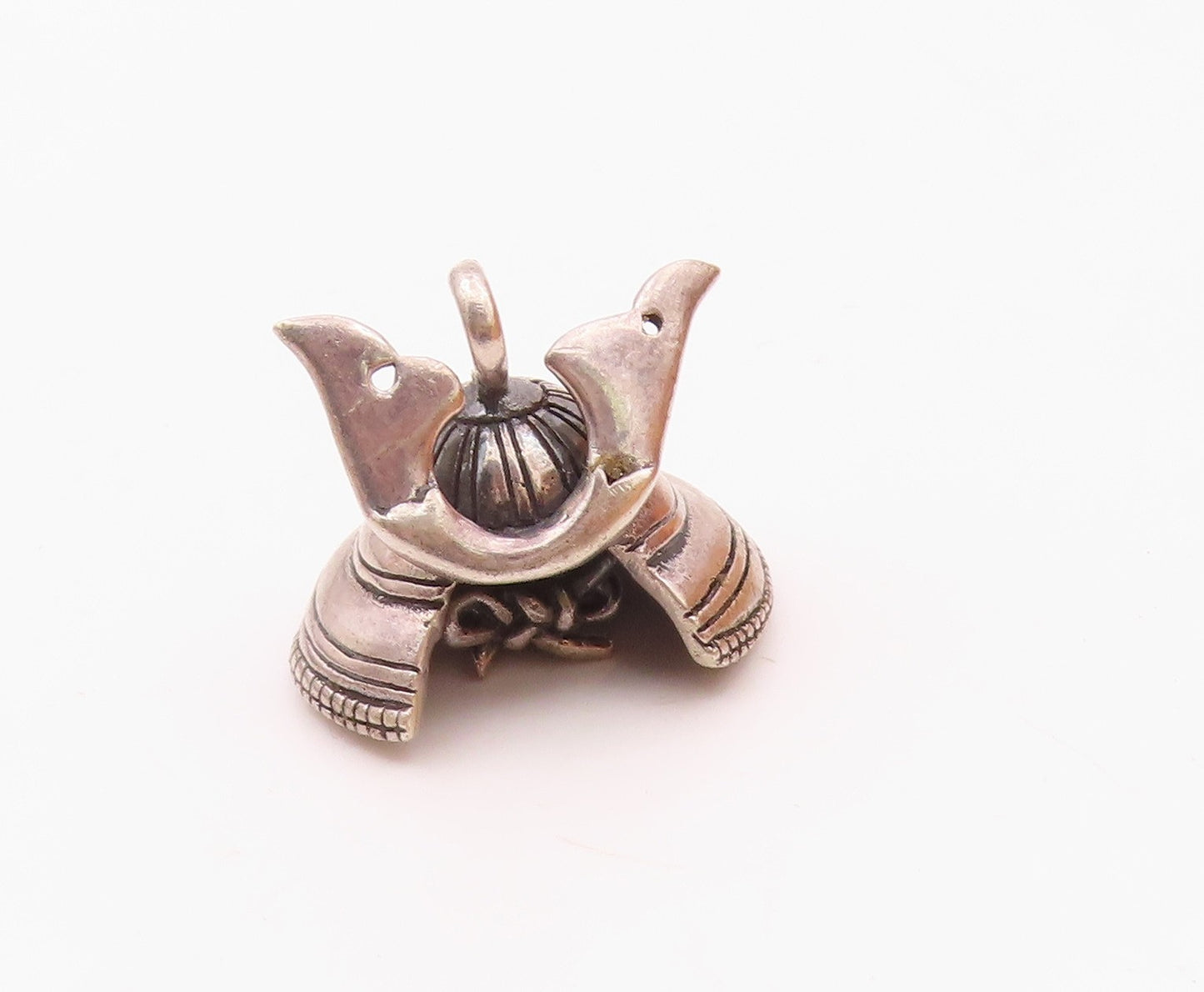 925 Sterling Silver  Vintage Samurai Helmet Pendant  PT17142