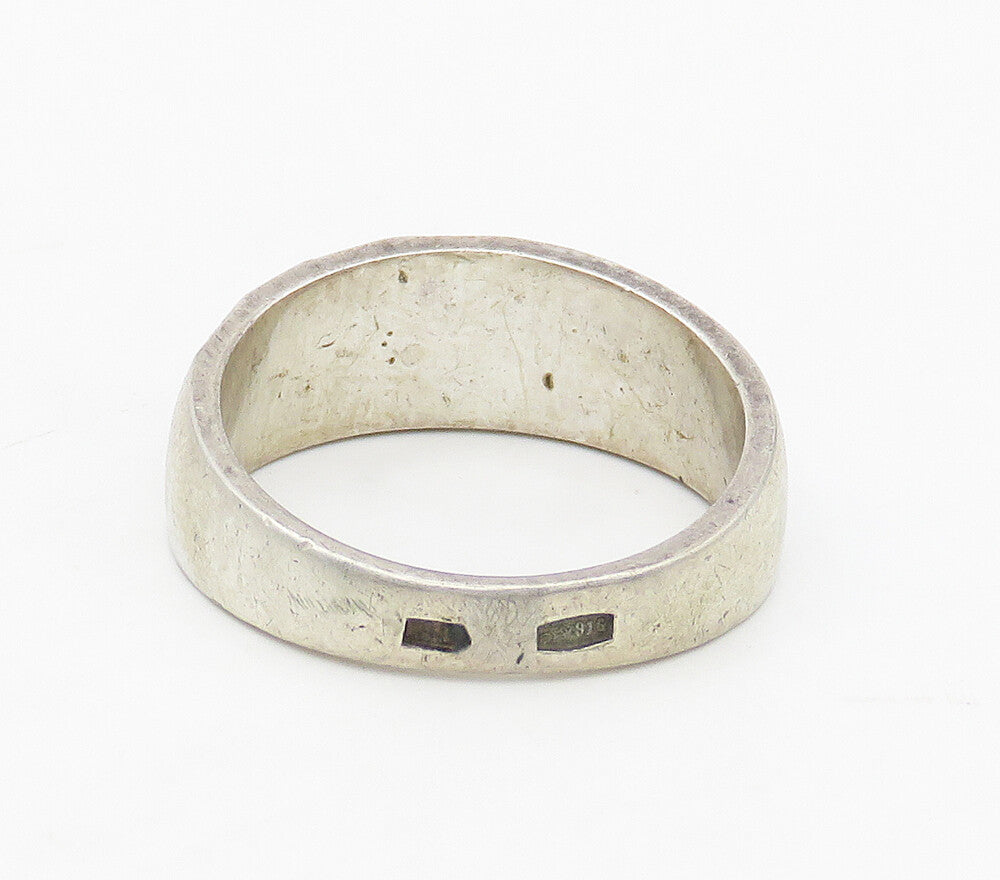 RUSSIA 925 Sterling Silver  Vintage Floral Etched Band Ring Sz 7.5  RG17021