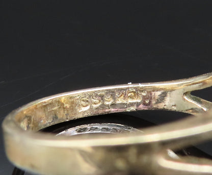 925 Sterling Silver Vintage Citrine & Cubic Zirconia Flower Ring Sz 7.5  RG25496