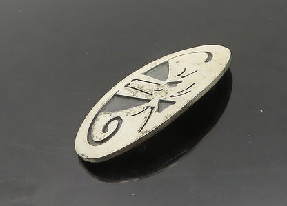 FAR FETCHED 925 Sterling Silver  Vintage Oxidized Cat Love Brooch Pin  BP8646