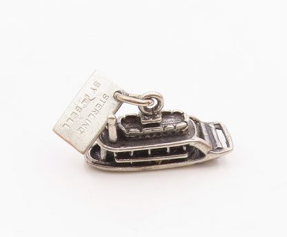 925 Sterling Silver  Vintage Sculpted Steamboat Charm Pendant  PT20413