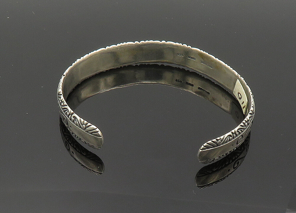 925 Sterling Silver Vintage Be True Motivational Quote Cuff Bracelet BT8130