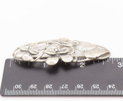 925 Sterling Silver Vintage Brooch Pin DANECRAFT Antique Carved Flowers  BP10708