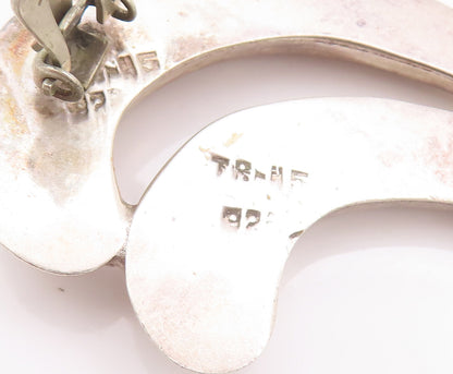 925 Sterling Silver Vintage Earrings JUVENTO LOPEZ REYES Pointed Teeth  EG12876